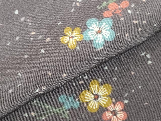 平和屋着物●上質な小紋　松葉花文　正絹　逸品　DABH0383op