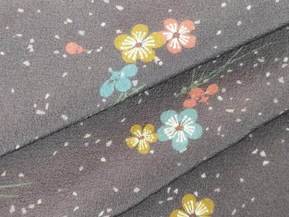 平和屋着物●上質な小紋　松葉花文　正絹　逸品　DABH0383op
