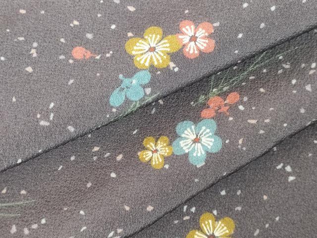 平和屋着物●上質な小紋　松葉花文　正絹　逸品　DABH0383op