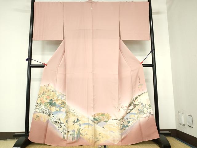 平和屋着物●豪華色留袖　作家物　風景飛鶴花文　琳派吉祥の舞　寿光織　暈し染め　金銀糸　さが美扱い　正絹　逸品　DABH0384op