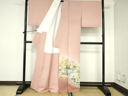 平和屋着物●豪華色留袖　作家物　風景飛鶴花文　琳派吉祥の舞　寿光織　暈し染め　金銀糸　さが美扱い　正絹　逸品　DABH0384op