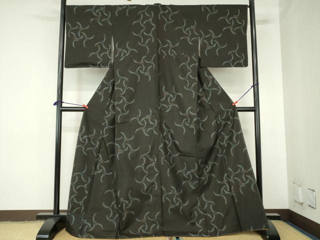 平和屋着物●本場大島紬　7マルキ　地空き　舞花　三越扱い　正絹　逸品　未使用　DABH0386op