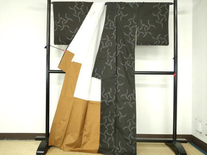 平和屋着物●本場大島紬　7マルキ　地空き　舞花　三越扱い　正絹　逸品　未使用　DABH0386op