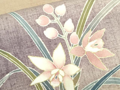 平和屋着物●訪問着　紬地　作家物　草花　暈し染め　金彩　正絹　逸品　DABH0387op