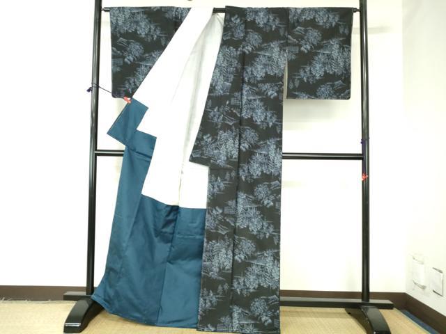 平和屋着物●本場大島紬　総絣　風景文　正絹　逸品　未使用　DABH0388op