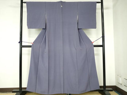 平和屋着物●上質な色無地　紫苑色　正絹　逸品　DABH0389op