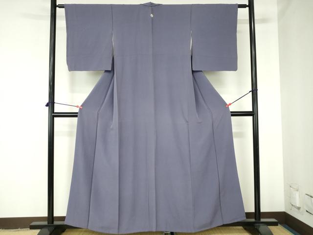 平和屋着物●上質な色無地　紫苑色　正絹　逸品　DABH0389op