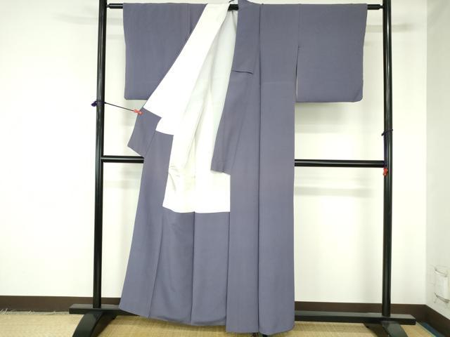 平和屋着物●上質な色無地　紫苑色　正絹　逸品　DABH0389op