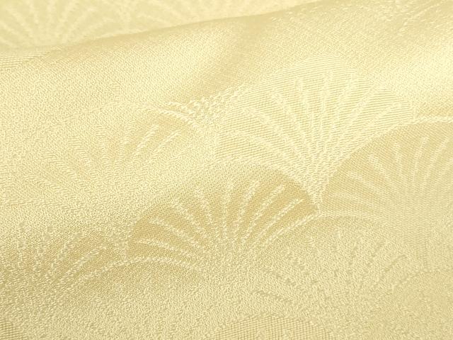 平和屋着物●豪華色留袖　雪芝青海波地紋　淡黄色　正絹　逸品　DABH0392op