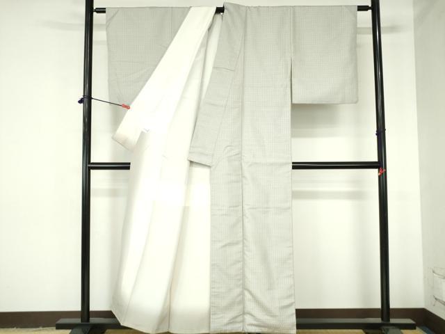 平和屋着物●上質なお召　抽象間道　正絹　逸品　DABH0393op