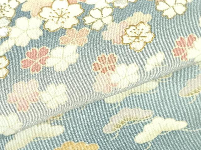 平和屋着物●訪問着　刺繍　飛鶴花松文　暈し染め　金彩　正絹　逸品　DABH0394op