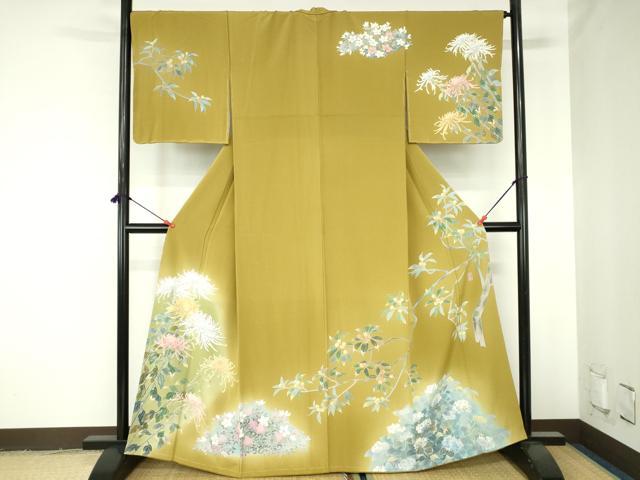 平和屋着物●訪問着　友禅　作家物　乱菊　草花　暈し染め　正絹　逸品　未使用　DABH0398op