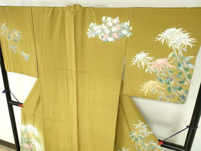 平和屋着物●訪問着　友禅　作家物　乱菊　草花　暈し染め　正絹　逸品　未使用　DABH0398op