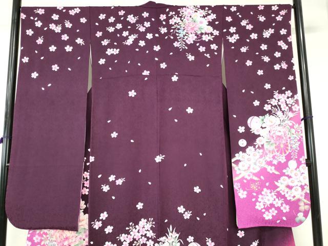平和屋着物●豪華振袖　駒刺繍　乱菊　牡丹　舞桜　花車　暈し染め　金彩　正絹　逸品　DABH0399op