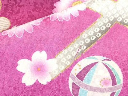 平和屋着物●豪華振袖　駒刺繍　乱菊　牡丹　舞桜　花車　暈し染め　金彩　正絹　逸品　DABH0399op