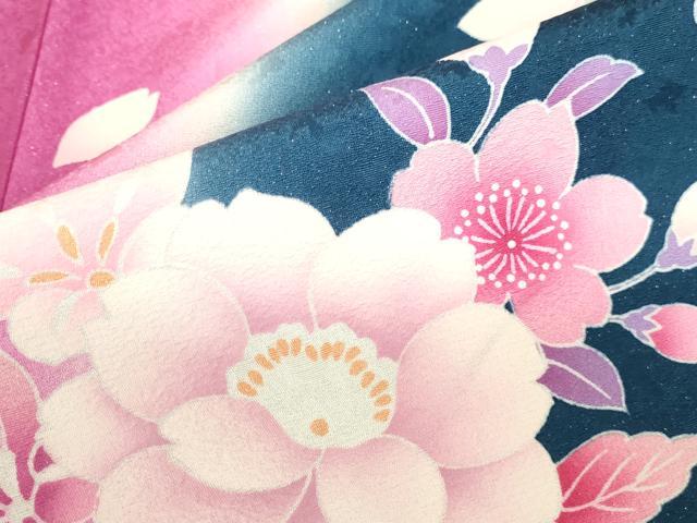 平和屋着物●豪華振袖　駒刺繍　牡丹　舞桜　暈し染め　金通し地　正絹　逸品　DABH0400op