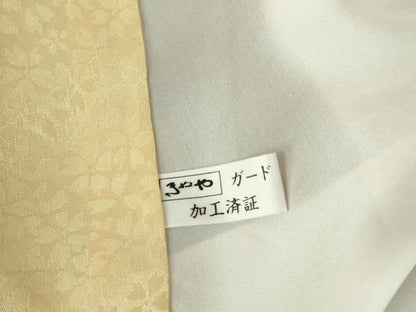 平和屋着物●豪華振袖　駒刺繍　牡丹　舞桜　暈し染め　金通し地　正絹　逸品　DABH0400op