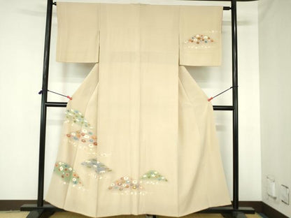 平和屋着物●訪問着　箔散らし　芝花文　暈し染め　金彩　三越扱い　正絹　逸品　DABH0407op