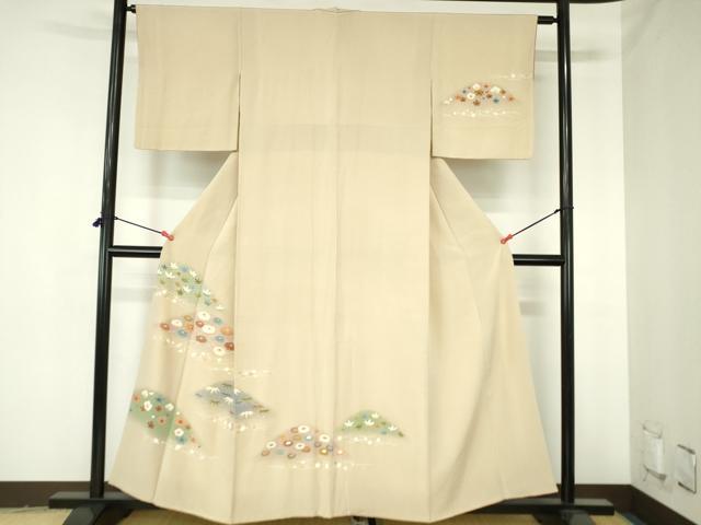 平和屋着物●訪問着　箔散らし　芝花文　暈し染め　金彩　三越扱い　正絹　逸品　DABH0407op