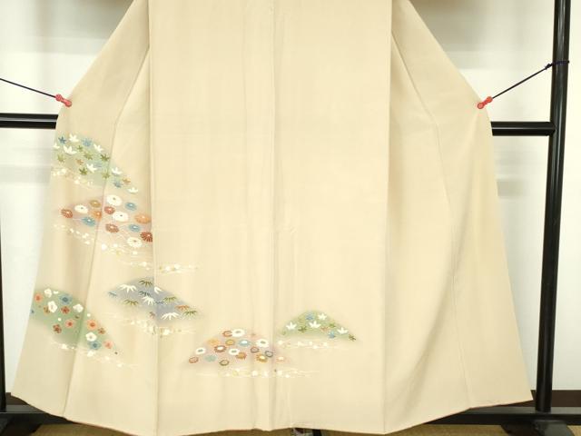 平和屋着物●訪問着　箔散らし　芝花文　暈し染め　金彩　三越扱い　正絹　逸品　DABH0407op