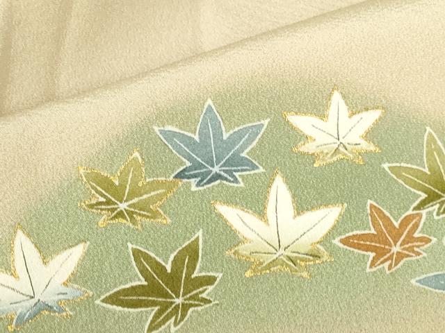 平和屋着物●訪問着　箔散らし　芝花文　暈し染め　金彩　三越扱い　正絹　逸品　DABH0407op