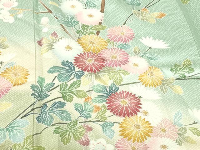 平和屋着物●訪問着　草花　枝梅　暈し染め　金彩　正絹　逸品　DABH0408op