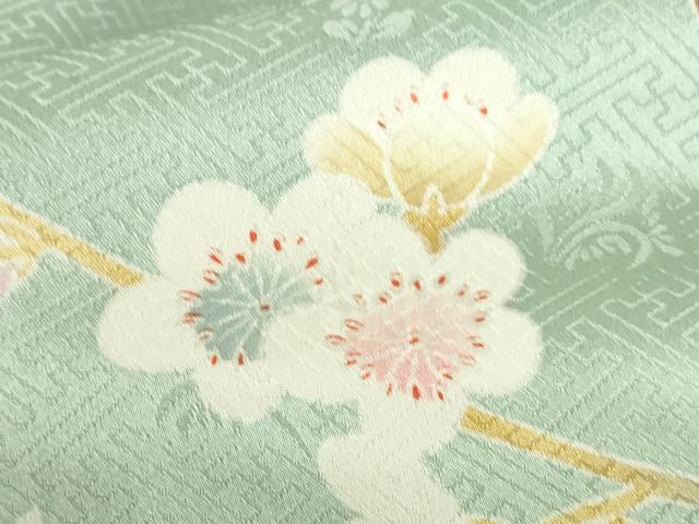 平和屋着物●訪問着　草花　枝梅　暈し染め　金彩　正絹　逸品　DABH0408op