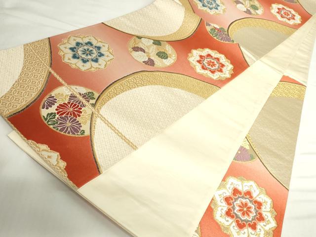 平和屋本店▼六通柄袋帯　唐織　正倉院花文　純金箔24K　正絹　逸品　DABH0418op