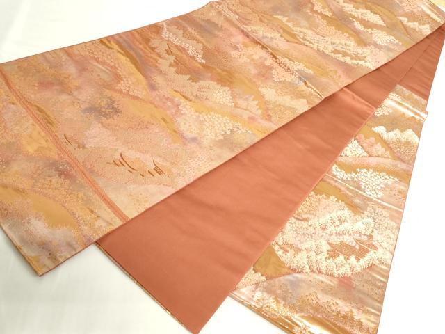 平和屋本店▼六通柄袋帯　春秋名園錦　純金二重箔　正絹　逸品　DABH0419op