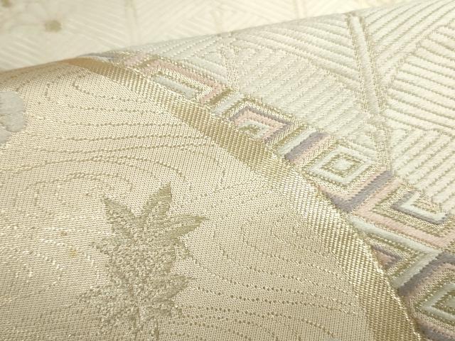 平和屋本店▼六通柄袋帯　唐織　亀甲花文　弐拾四金二重織　正絹　逸品　DABH0423op