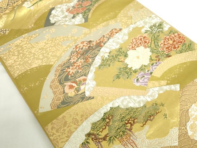 平和屋本店▼六通柄袋帯　唐織　琳派吉祥文　本金　正絹　逸品　DABH0434op