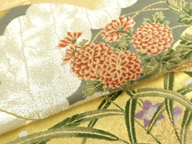 平和屋本店▼六通柄袋帯　唐織　琳派吉祥文　本金　正絹　逸品　DABH0434op