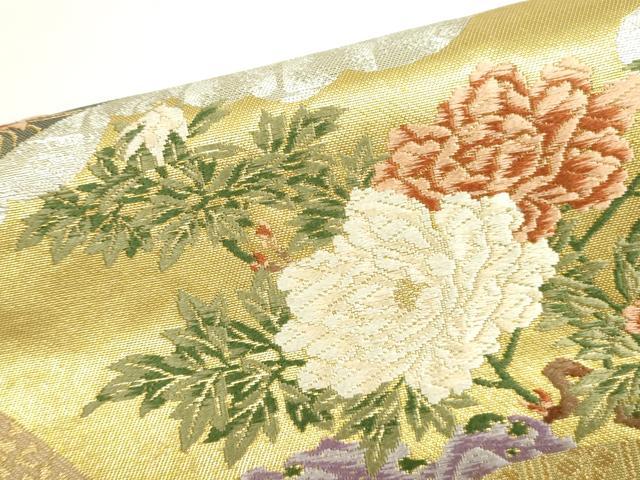 平和屋本店▼六通柄袋帯　唐織　琳派吉祥文　本金　正絹　逸品　DABH0434op