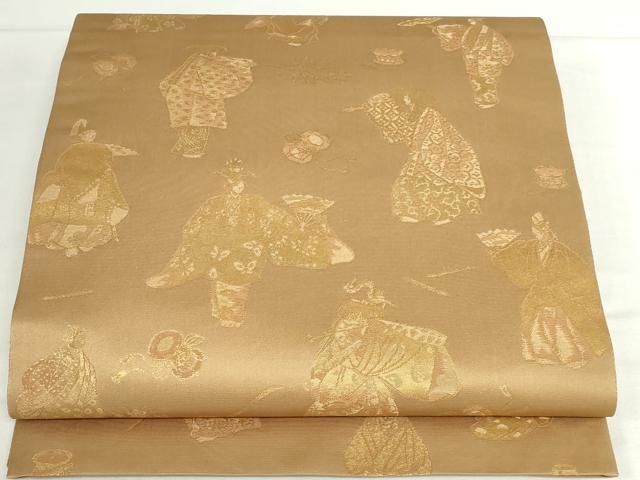平和屋本店▼両面　六通柄袋帯　能　本金箔　三越扱い　正絹　逸品　DABH0435op
