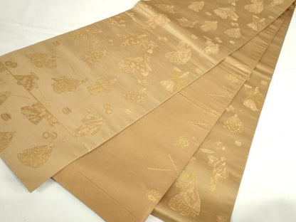 平和屋本店▼両面　六通柄袋帯　能　本金箔　三越扱い　正絹　逸品　DABH0435op