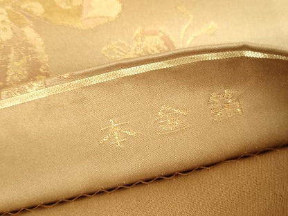 平和屋本店▼両面　六通柄袋帯　能　本金箔　三越扱い　正絹　逸品　DABH0435op