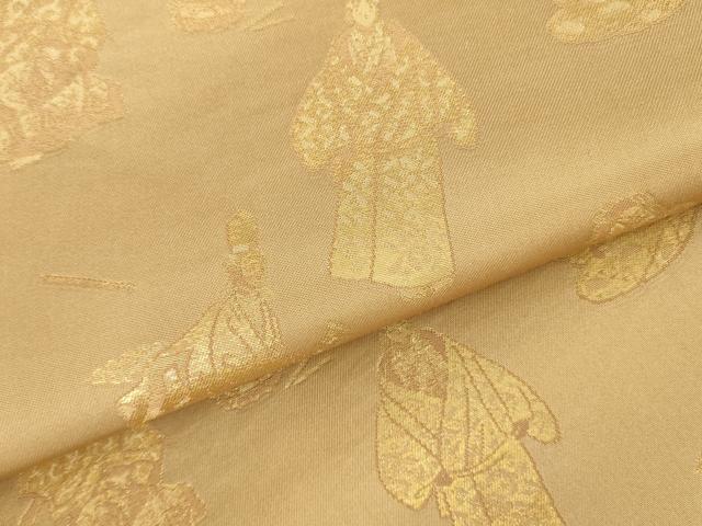 平和屋本店▼両面　六通柄袋帯　能　本金箔　三越扱い　正絹　逸品　DABH0435op