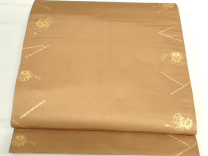 平和屋本店▼両面　六通柄袋帯　能　本金箔　三越扱い　正絹　逸品　DABH0435op
