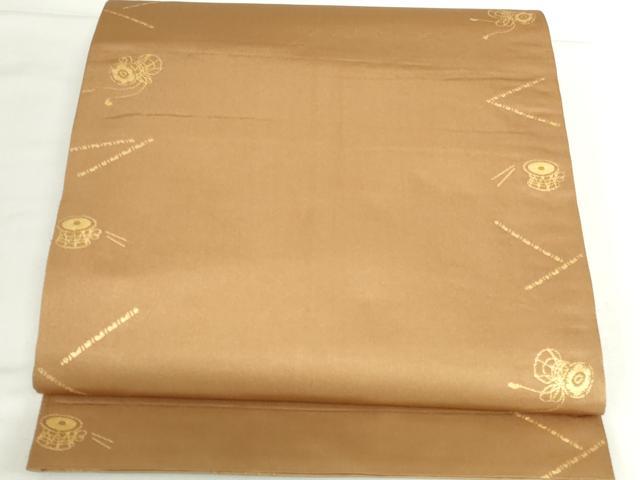 平和屋本店▼両面　六通柄袋帯　能　本金箔　三越扱い　正絹　逸品　DABH0435op
