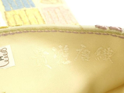 平和屋本店▼六通柄袋帯　草木染　源氏花の舞　貴遊唐織　本金箔　正絹　逸品　DABH0443op