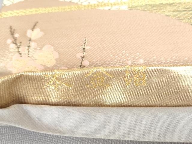 平和屋本店▼六通柄袋帯　唐織　風景花文　本金箔　正絹　逸品　DABH0445op