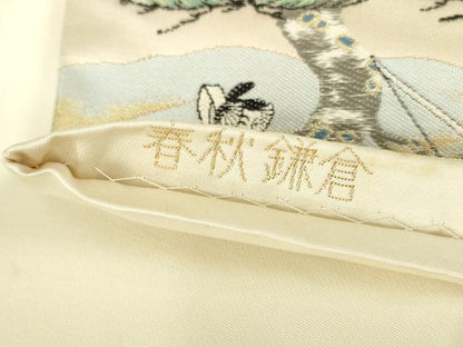 平和屋本店▼六通柄袋帯　春秋鎌倉　純金箔　正絹　逸品　DABH0448op