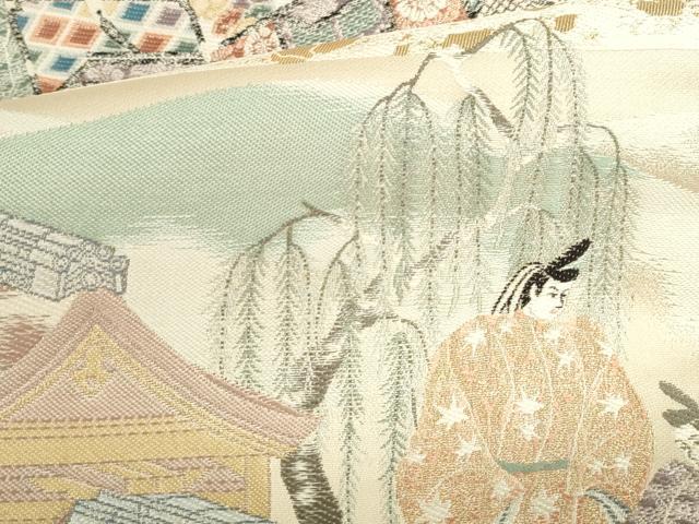平和屋本店▼六通柄袋帯　春秋鎌倉　純金箔　正絹　逸品　DABH0448op