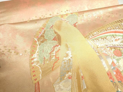 平和屋本店▼六通柄袋帯　唐織　麗姿紫式部図　弐拾四金箔　正絹　逸品　DABH0449op