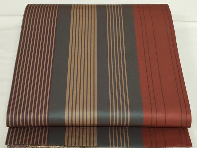 平和屋本店▼両面　六通柄袋帯　唐織　孔雀花文　本金二重箔　正絹　逸品　DABH0450op