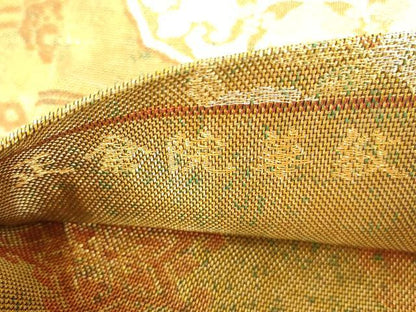 平和屋本店▼両面　六通柄袋帯　正倉院華紋　本金　正絹　逸品　DABH0453op