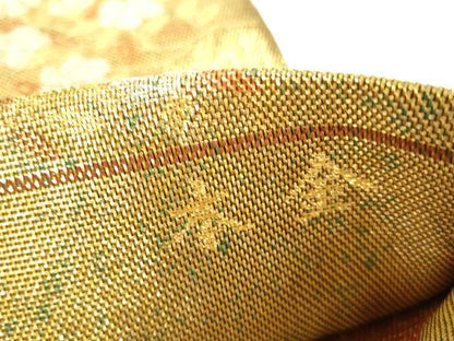 平和屋本店▼両面　六通柄袋帯　正倉院華紋　本金　正絹　逸品　DABH0453op