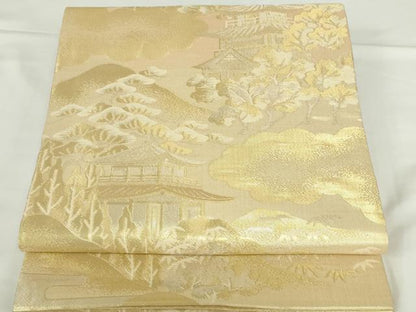 平和屋本店▼佐賀錦　六通柄袋帯　都の四季　貮拾四金九百錦　正絹　逸品　DABH0462op