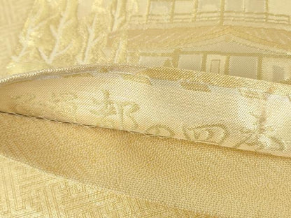 平和屋本店▼佐賀錦　六通柄袋帯　都の四季　貮拾四金九百錦　正絹　逸品　DABH0462op