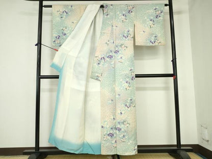 平和屋着物■上質な小紋　草花　暈し染め　正絹　逸品　DABH0469op